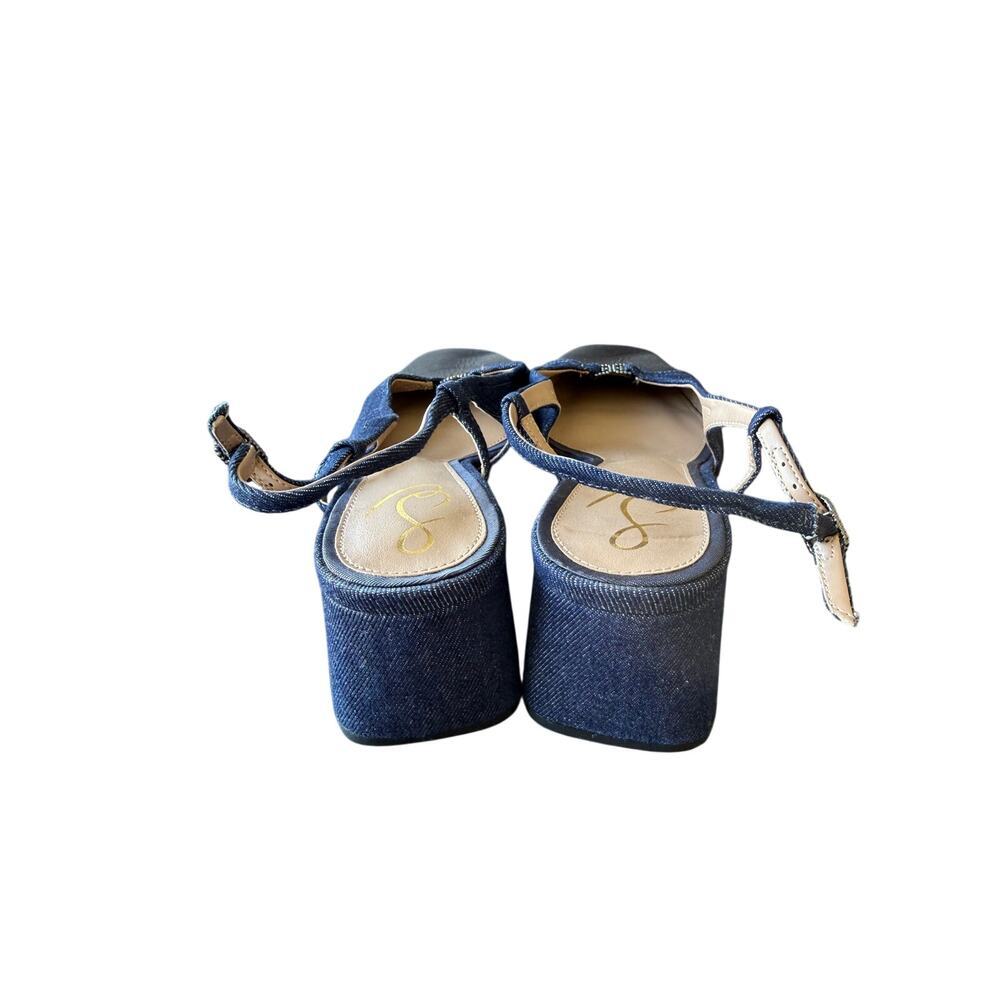 Sam Edelman Women's Navy Black Fabric Tarra Slingback Heel Sandals Size 8.5M - Picture 9 of 11